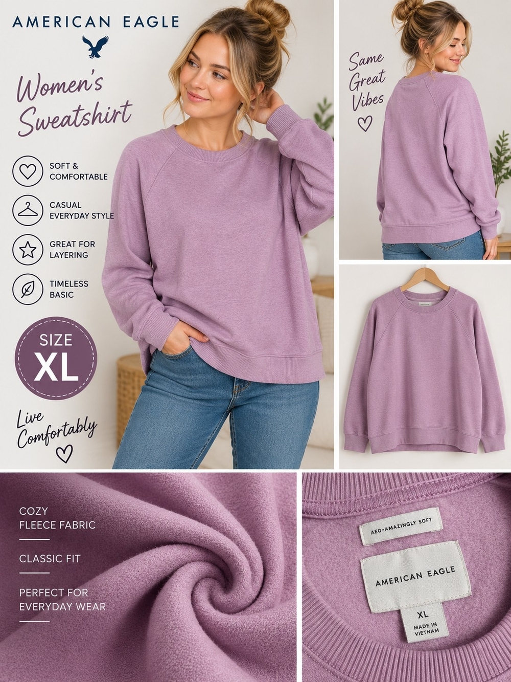 American eagle Women's XL purple sweatshirt #33